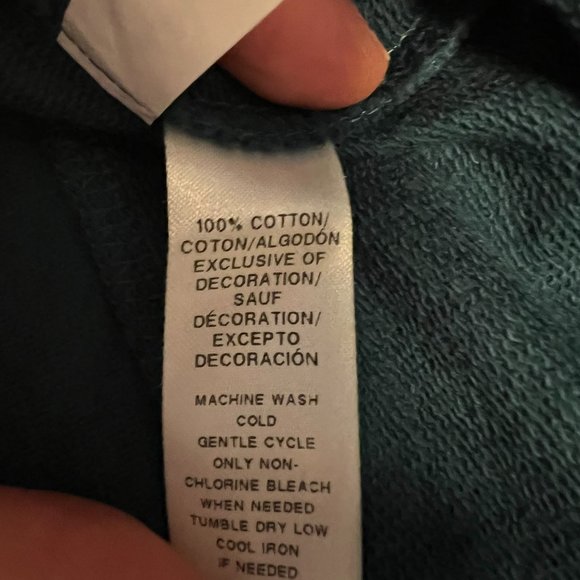 Loft Teal T-Shirt w/Crocheted Black Lace on Shoulders - Medium - Picture 5 of 5